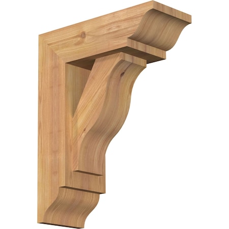 Ekena Millwork Funston Traditional Smooth Bracket w/ Offset Brace, Western Red Cedar, 5 1/2"W x 14"D x 18"H BKT0604X14X18FST01SWR
